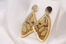 Load image into Gallery viewer, Stelenes Wing Earrings Gold Edge Large Post
