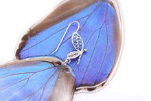 Load image into Gallery viewer, Filigree Earrings - Blue Morpho Hindwings