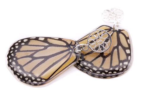 Filigree Pin Earrings -  Monarch Wings