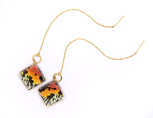 Load image into Gallery viewer, Threader Earrings - Sunset Moth