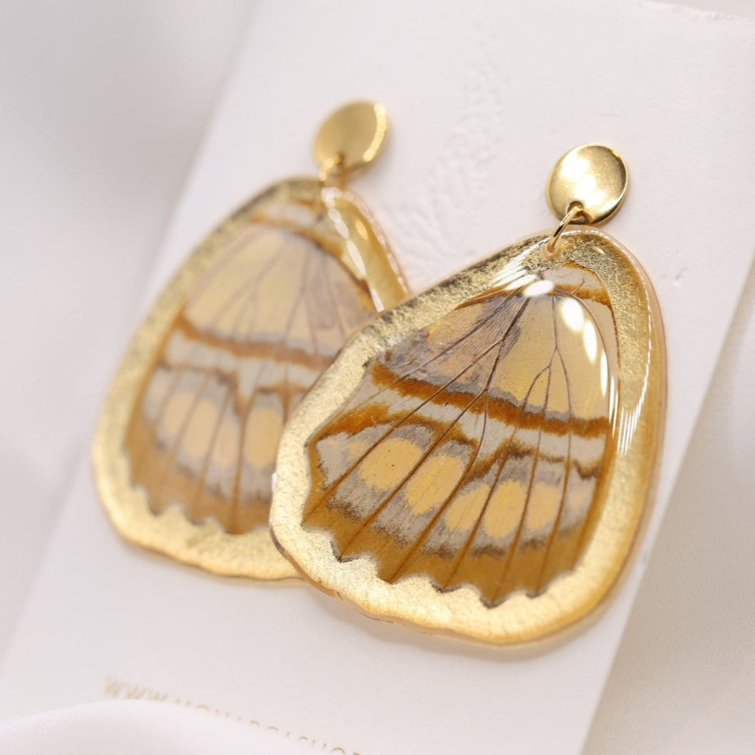 Stelenes Wing Earrings Gold Edge