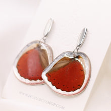 Load image into Gallery viewer, Red Wing Earrings Silver Edge
