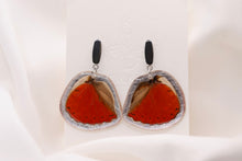 Load image into Gallery viewer, Red Wing Earrings Silver Edge