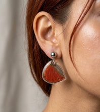 Load image into Gallery viewer, Red Wing Earrings Silver Post