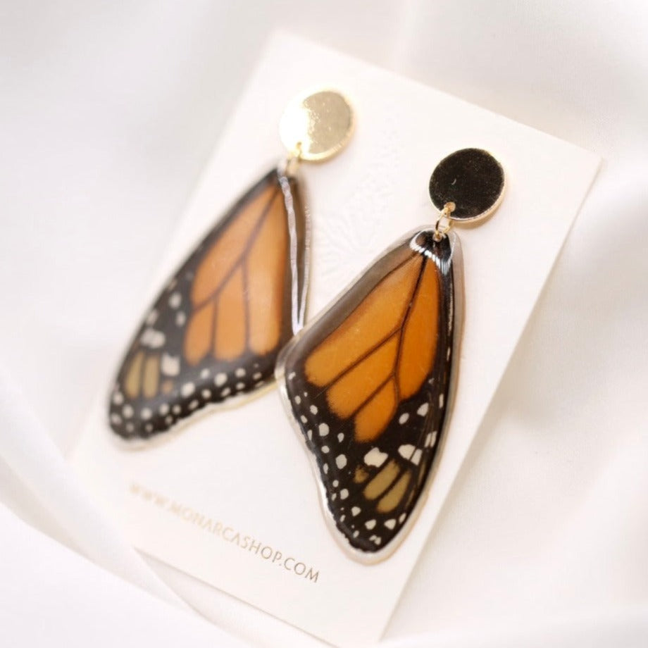 Whole Wing Earrings -  Top Monarch Wings