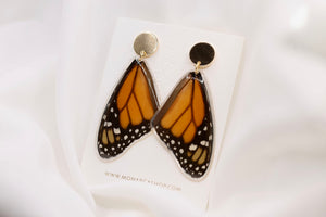Whole Wing Earrings -  Top Monarch Wings