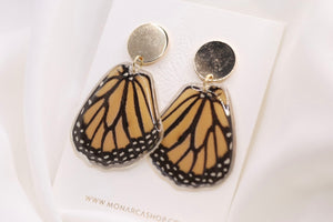 Whole Wing Earrings -  Bottom Monarch Wings