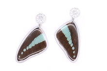 Load image into Gallery viewer, Filigree Pin Earrings - Turquoise Wings
