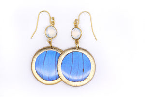 Opalite Earrings - Blue Morpho Wings