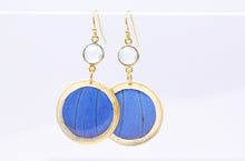 Load image into Gallery viewer, Opalite Earrings - Blue Morpho Wings