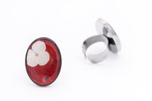 Load image into Gallery viewer, Flower Statement Rings - Red &amp; White Collage