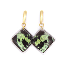 Load image into Gallery viewer, Geometric Green Sunset Earrings - Diamond