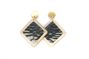 Geometric Leilus Earrings - Diamond Gold