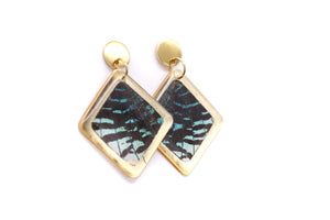 Geometric Leilus Earrings - Diamond Gold