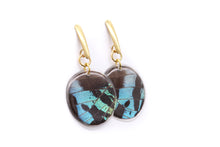 Load image into Gallery viewer, Geometric Green Sunset Earrings - Circle