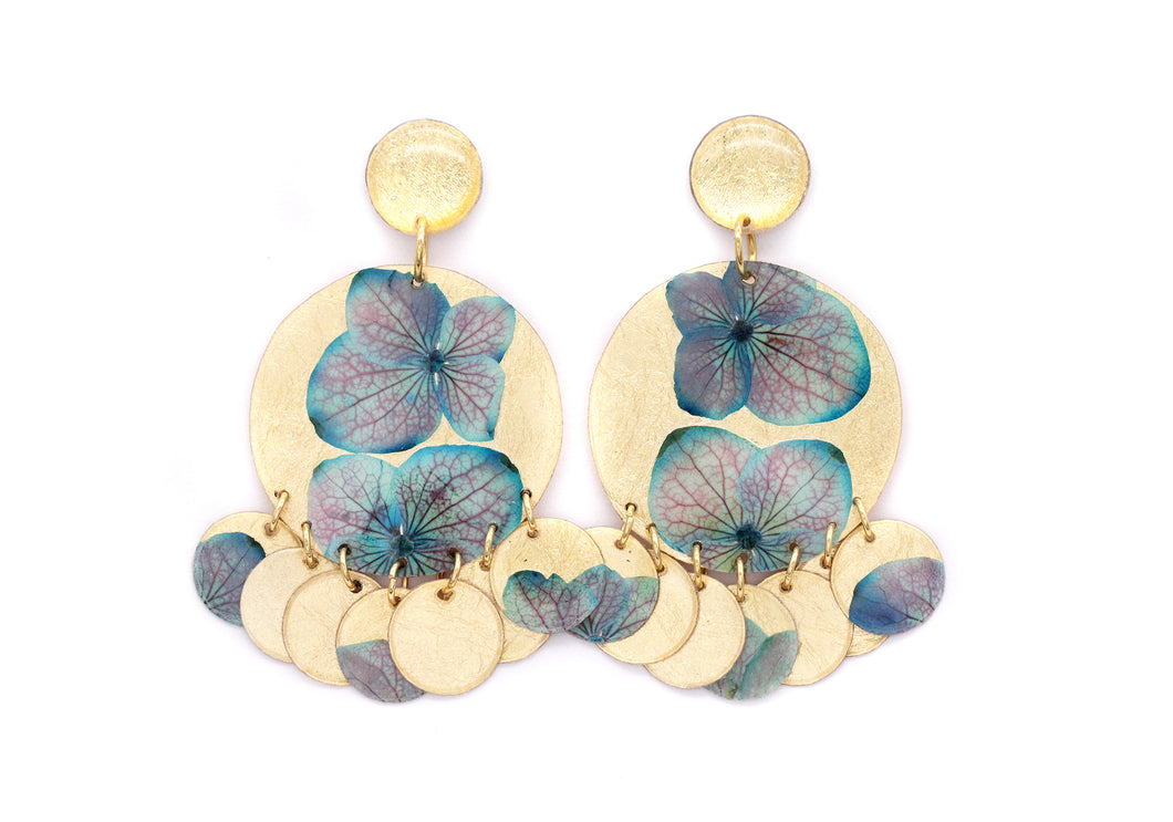 Gold Hydrangea Earrings