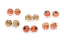 Load image into Gallery viewer, Pink &amp; Gold Glass Studs