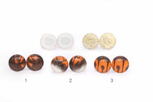 Load image into Gallery viewer, Orange Tip Wing Glass Studs