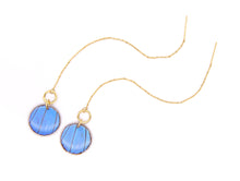 Load image into Gallery viewer, Threader Earrings - Blue Morpho
