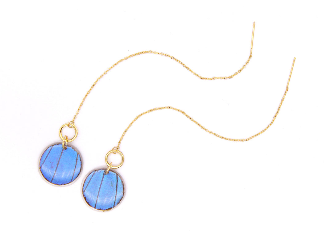 Threader Earrings - Blue Morpho