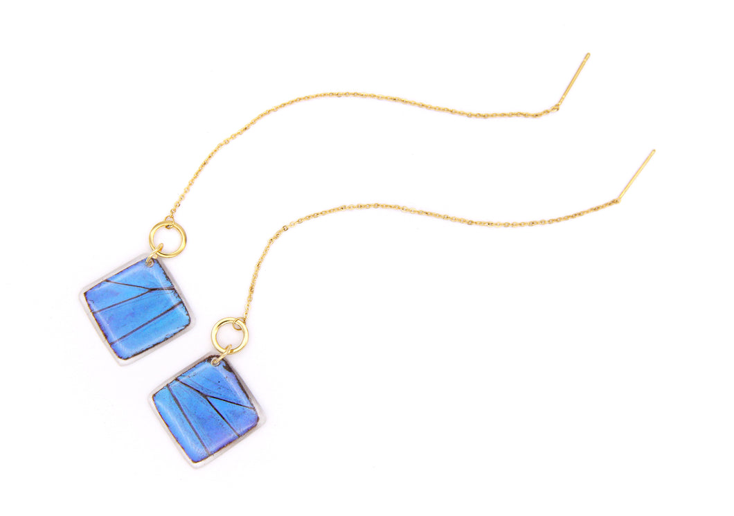 Threader Earrings - Blue Morpho