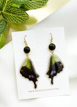 Load image into Gallery viewer, Onyx Earrings - Green and Black Wings