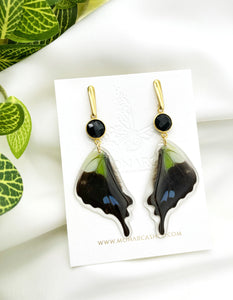 Onyx Earrings - Green and Black Wings